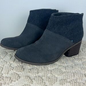 TOMS women’s Lacy Ankle Boot in Forged iron gray. Size 8.5